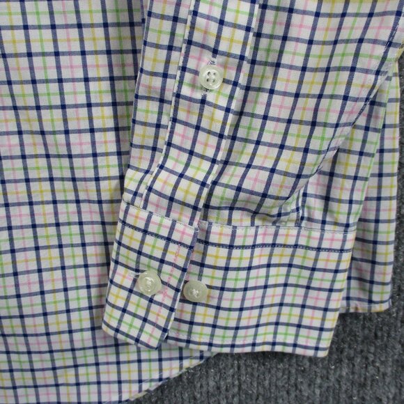 Ralph Lauren Shirt Mens L Blue Yellow Windowpane Plaid Button Down Stretch LRL - Picture 4 of 15